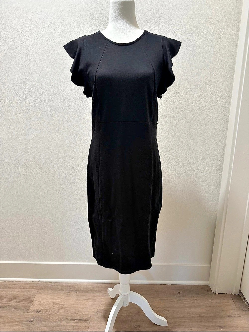 FELICITY & COCO Ruffle Sleeve Midi Dress Black XL